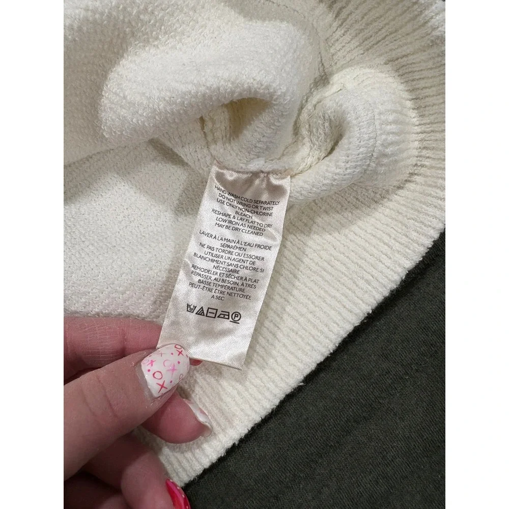 Free People Mock Neck Ribbed Long Sleeve Sweater White Size XS Oversized